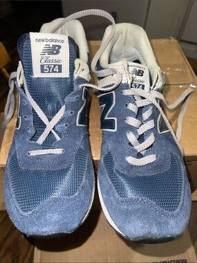 New Balance Classic 574 Men's Navy Suede & Mesh Sneakers